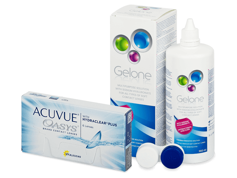 Acuvue Oasys (6 lentillas) + Líquido Gelone 360 ml - Pack ahorro