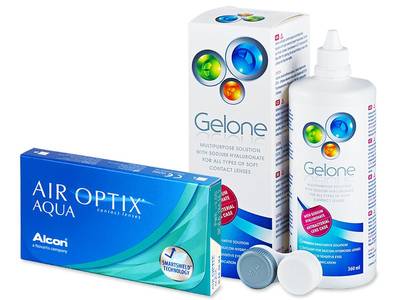 Air Optix Aqua (6 lentillas) + Líquido Gelone 360 ml