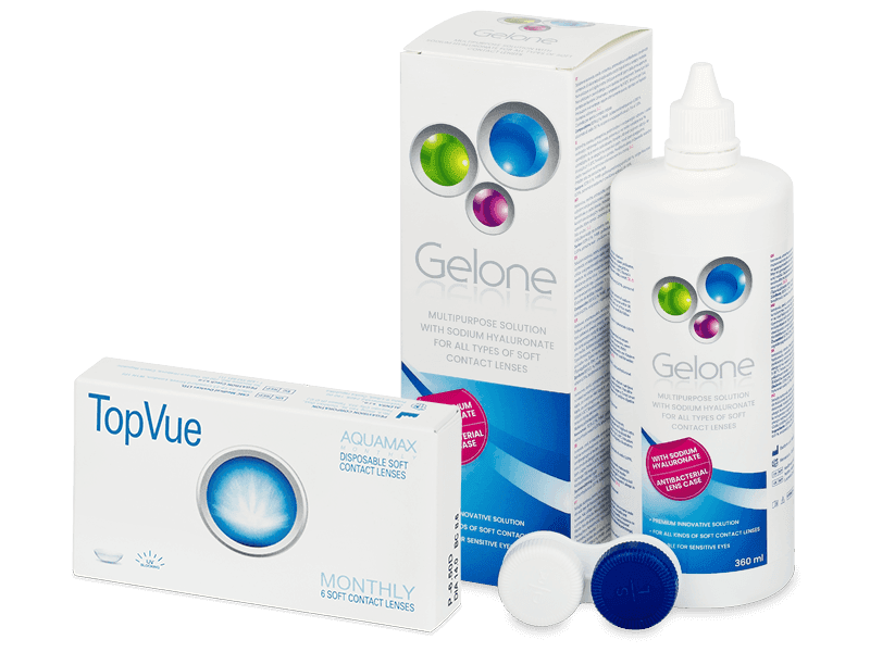 TopVue Monthly (6 Lentillas) + Líquido Gelone 360 ml - Pack ahorro