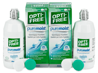 Líquido OPTI-FREE PureMoist 2 x 300 ml - Pack ahorro - solución doble