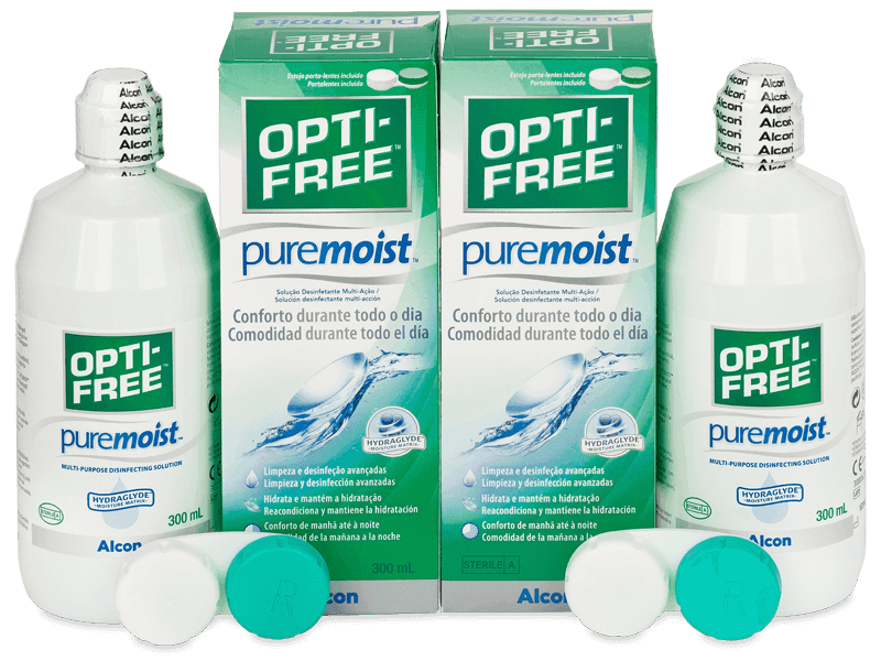 Líquido OPTI-FREE PureMoist 2 x 300 ml - Pack ahorro - solución doble
