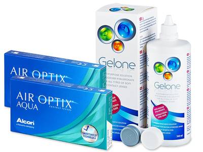Air Optix Aqua (2x3 lentillas) + Líquido Gelone 360 ml