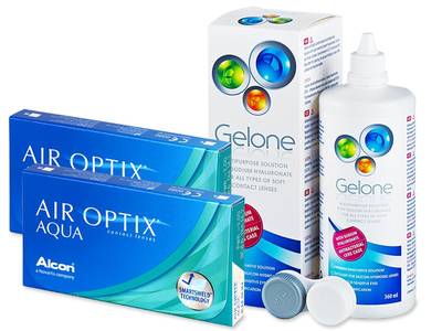 Air Optix Aqua (2x3 lentillas) + Líquido Gelone 360 ml