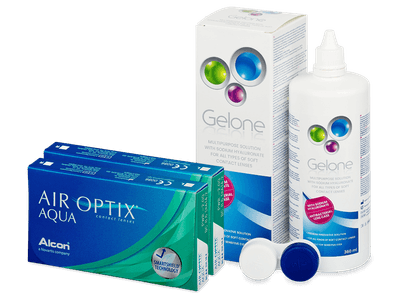 Air Optix Aqua (2x3 lentillas) + Líquido Gelone 360 ml - Pack ahorro
