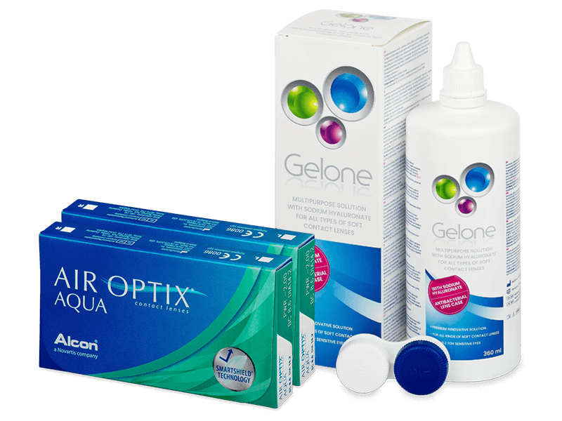 Air Optix Aqua (2x3 lentillas) + Líquido Gelone 360 ml - Pack ahorro