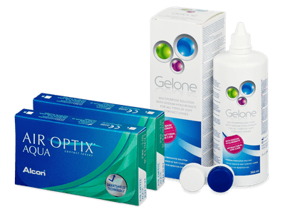 Air Optix Aqua (2x3 lentillas) + Líquido Gelone 360 ml